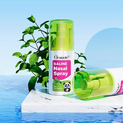 00,9% NaCl Bio Mint Peppermint Saline Nose Spray Đối với tắc nghẽn Viêm mũi lạnh